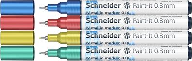 Schneider ML01011502 4 Schneider 010 Lackmarker farbsortiert 0,8 mm
