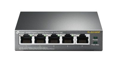 Switch TP-Link 5x GE TL-SG1005P (4xPOE/56W)