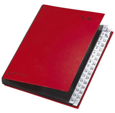 Pagna® 24329-01 Pultordner Color-Einband - Tabe 1 - 31, 32 Fächer, rot