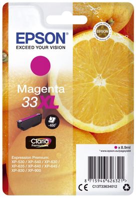 Epson C13T33634012 Epson Tintenpatrone magenta Claria Premium 33 XL T 3363