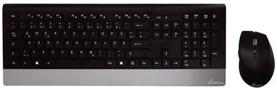 MediaRange MROS105 Funk-Tastatur- und Maus-Set Highline QWERTZ schwarz/ silber