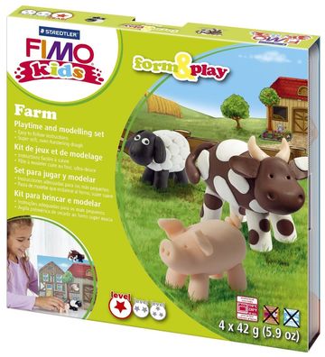 FIMO 8034 01 LY Modellier-Set FIMO kids form & play "Bauernhof"