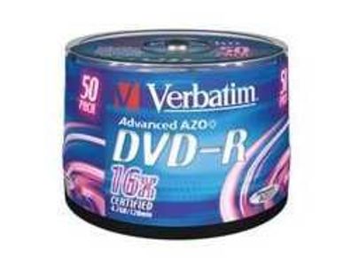 Verbatim 43548 1x50 Verbatim DVD-R 4,7GB 16x Speed, matt silver