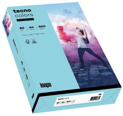TECNO 2100011408 Multifunktionspapier tecno® colors A4 80 g/ qm mittelblau 500 Blatt