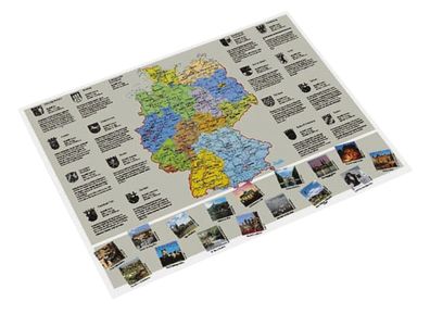Läufer 45348 Landkarten-Schreibunterlage - 53 x 40 cm, Deutschlandkarte