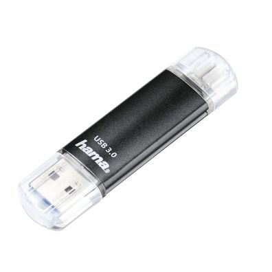 hama 00181071 hama USB-Stick Laeta Twin schwarz 256 GB