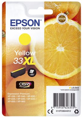 Epson C13T33644012 Tintenpatrone yellow Claria Premium 33 XL