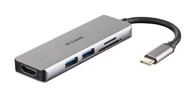 D-Link DUB-M530 D-Link DUB-M530 5-in-1 USB-C Hub mit HDMI/ Kartenleser/ uvm retail