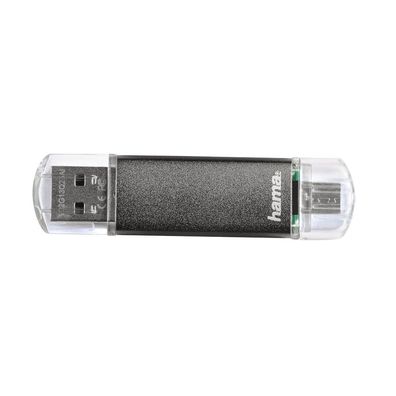 hama 114872 USB-Stick Laeta Twin grau 128 GB