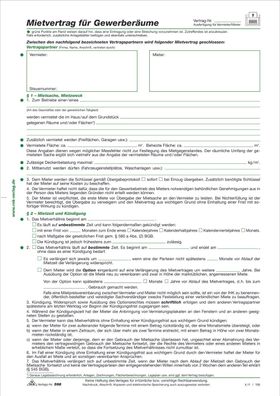 RNK Verlag 598/10 Mietvertrag für Gewerberäume, 6 Seiten, gefalzt auf DIN A4, 10 ...