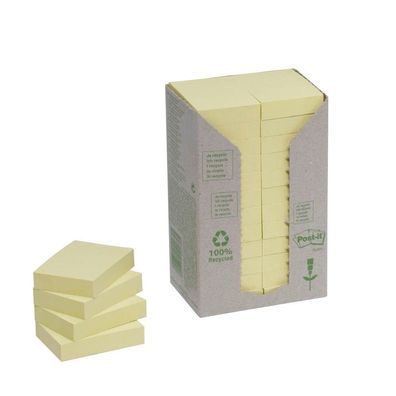 Post-it® 653-1T 24x Recycling Notes Haftnotizen Standard gelb