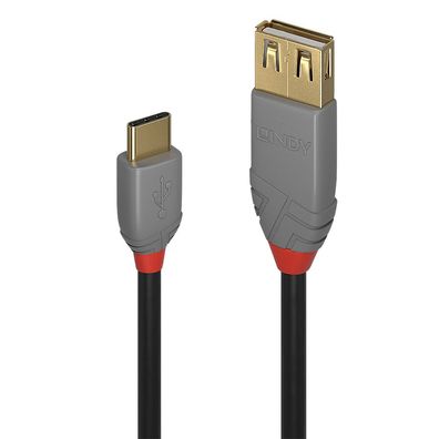 Lindy 36897 Lindy Adapterkabel USB 2.0 Typ C an A Anthra Line 0.15m