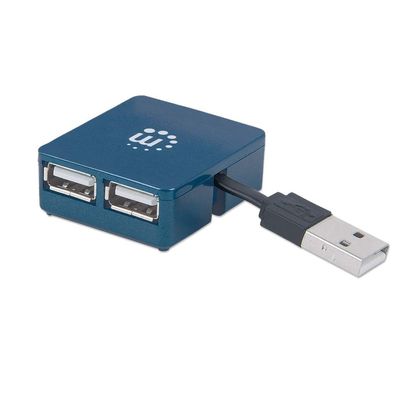 Manhattan 160605 Manhattan USB-HUB 4-Port USB 2.0 Micro Hub blau