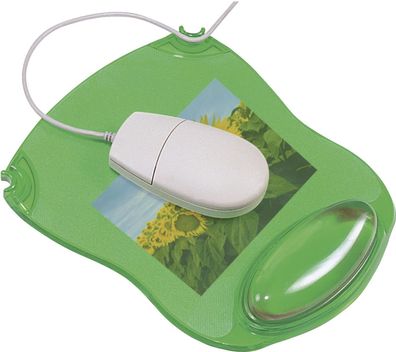 Q-Connect® KF20086 Mousepad mit Gelauflage - grün-transparent