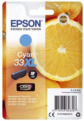 Epson C13T33624012 Epson Tintenpatrone cyan Claria Premium 33 XL T 3362