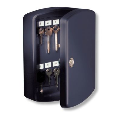 Schlüsselschrank "Key-Box" - 24 Haken, schwarz, mit Zylinderschloss