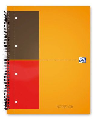 Oxford 100104036 International Notebook - Hardcover, A4 + , liniert, 80 Blatt, orange
