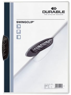 Durable 2260 01 Klemm-Mappe Swingclip®, DIN A4, schwarz