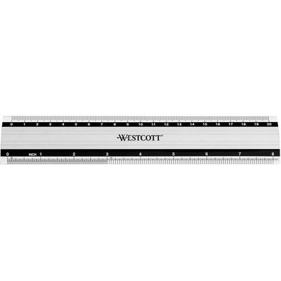 Westcott E-1019000 Lineal 20,0 cm, silber