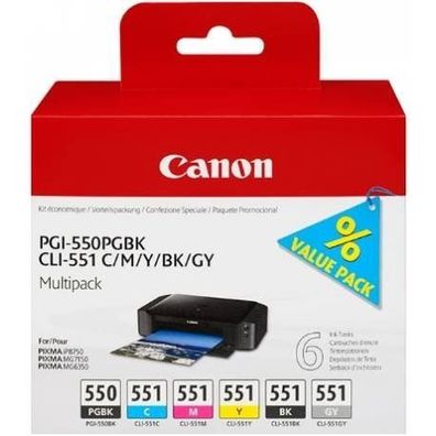 Canon 6496B005 Canon PGI-550/ CLI-551 Multipack PGBK/ C/ M/ Y/ BK/ GY
