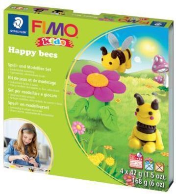 FIMO 8034 27 LY FIMO kids Modellier-Set Form & Play "Happy bees", Level 3