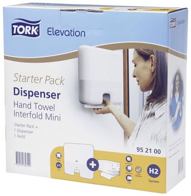Tork® 952100 Elevation Starter Pack Handtuchspender Interfold Mini, weiß
