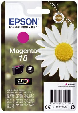Epson C13T18034012 Epson Tintenpatrone magenta Claria Home T 180 T 1803
