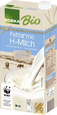 EDEKA 733980 H-Milch Bio - 1,5% fettarm 12x 1 Liter