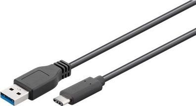 Goobay 45247 USB-C™ auf USB A 3.0 Kabel, schwarz, 0.15 m - USB 3.0-Stecker (Typ ...
