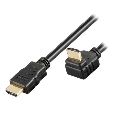 Techly ICOC-HDMI-LE-020 Techly HDMI Kabel High Speed mit Ethernet gewinkelt 2m sw