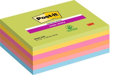 Post-it 8645-6SS-EU Super Sticky Meeting Notes, 203 x 152 mm, sortiert(S-T)