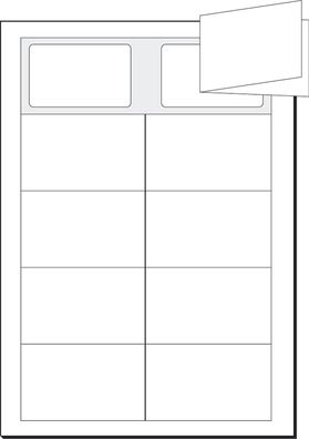 sigel Falt-Visitenkarten 3C, 90/180 x 55 mm, hochweiá