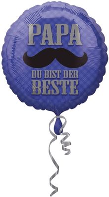 amscan® 3375001 Folienballon Papa du bist der Beste - Ø 45 cm