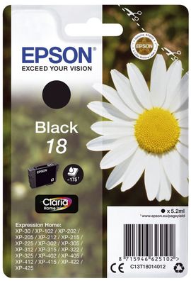 Epson C13T18014012 Epson Tintenpatrone schwarz Claria Home T 180 T 1801