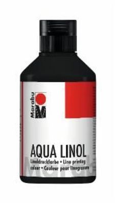 Marabu 1510 13 073 Aqua-Linoldruckfarbe Schwarz 250 ml(P)