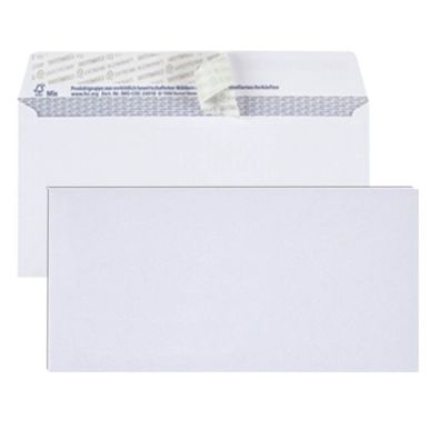BONG 08905025 Briefumschläge TopSTAR DIN lang ohne Fenster weiß 25 St.
