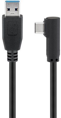 Goobay 66500 USB-C™ auf USB A 3.0 Kabel 90°, schwarz, 0.5 m - USB 3.0-Stecker ...
