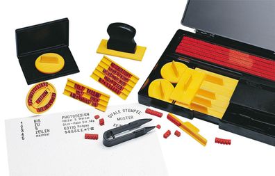 Wedo 66416 Stempel Druckerei groß Komplett-Set 571 Typen in Schrifthöhe 4 und 5 mm(P)