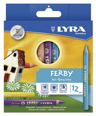 LYRA 3621120 Farbstift Ferby lackiert 12 Stück im Etui dreiflächig