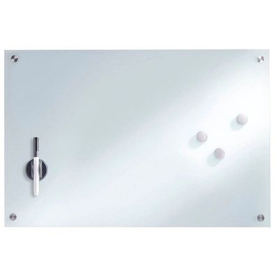 Zeller 11660 Glas-Memoboard weiß 60x40cm