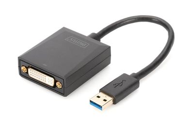 Digitus USB 3.0 - DVI Grafikadapter, USB auf DVI, schwarz