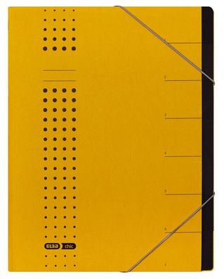 Elba 400002022 Ordnungsmappe chic - 7 Fächer, A4, Karton (RC), 450 g/ qm, gelb