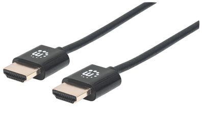 Manhattan 394406 Manhattan HDMI-Kabel ultradünn mit Ethernet 0.5m. schwarz
