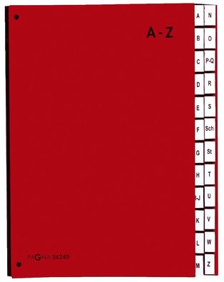 Pagna® 24249-01 Pultordner Color-Einband - Tabe A - Z, 24 Fächer, rot(T)