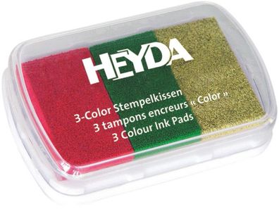 Heyda 204888467 Stempelkissen 3-Color 9 x 6 cm Weihnachtsfarben