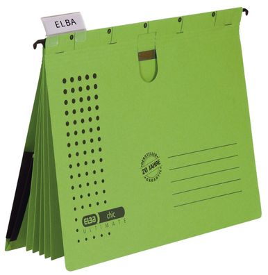 Elba 100333014 Organisationshefter chic - Karton (RC) 230 g/ qm, A4, grün, 5 Stück