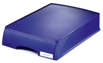 Leitz 5210-00-35 5210 Briefkorb Plus mit Schublade, A4 quer, Polystyrol, blau