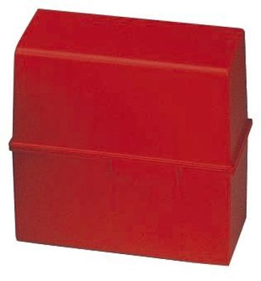 HAN 977-17 Karteibox DIN A7 quer, für 300 Karten mit Stahlscharnier, rot
