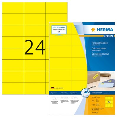 HERMA Universal-Etiketten Special, 70 x 37 mm, gelb