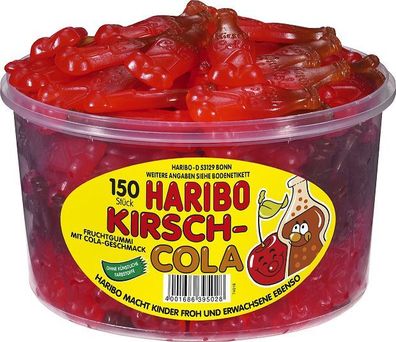 HARIBO 0 Fruchtgummi Kirsch-Cola - 150 Stück Dose